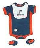 Miami Dolphins Two Color Creeper with Bib and Booties