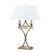 Candice Olson 7913-TL Aristocrat 2 Light 60W Candle Base Online Switch Table Lamp, Soft Gold Finish with Crystal Accents, White Poly Silk Soft Back Shade