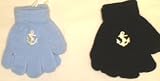 Set of Two Imported Black and Blue Magic Stress Gloves Trimmed with White Satin Angkor for Children Ages 1-3 Years