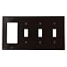 Leviton P326 4-Gang 3-Toggle Decora/GFCI Device Combination Wallplate, Brown