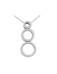 14K White Gold Snowman Diamond Pendant With Free Blitz Jewelry Cleaner (1/4 cttw)
