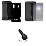 EMPIRE Black Silicone Skin Case Cover + Mirror Screen Protector + Retractab ....