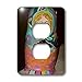 Jos Fauxtographee Realistic - A Russian Stacking Doll Painted as a Woman in Mint, Orange, and Pink - Light Switch Covers - 2 plug outlet cover