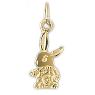 Cheap Girls Jewelry Dazzlers Solid 14k Gold Rabbit Charm Pendant Available in three colors from jewelsberry (weights: 0.4 grams only) For Sale