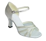 Dyeable ballroom dancing shoes - White Satin & Mesh Wedding Shoe Irena