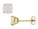 Opal Gemstone 6mm Stud Earrings in 14K Yellow Gold