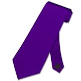 100% Silk Solid Dark Purple Neck Tie. Mens NeckTie.
