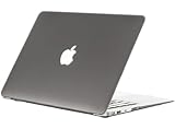 Kuzy - AIR 13-inch GRAY ゴム引きハードケース Case Cover SeeThru for Apple MacBook Air 13.3-inch (A1369 and A1466) - Gray