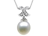 0.20 cts Pearl Pendant - 18kt White Gold FREE GIFT BAG!