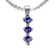 14K White Gold Tanzanite and Diamond Pendant