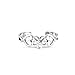 Bling Jewelry Flower Midi Ring Heart Toe Rings 925 Silver Adjustable