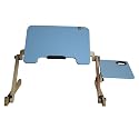 Portable Laptop Table W/ extra board, Eco-friendly Wood, Ocean Blue
