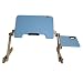 Portable Laptop Table W/ extra board, Eco-friendly Wood, Ocean Blue