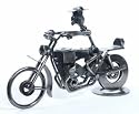 Metal Motorcycle with Rear Seat & Rider