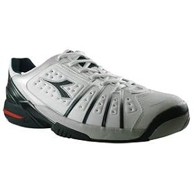 Buy DIADORA Top Spin Mens Athletic Leather Tennis Shoes Sneakers White Navy Silver by Diadora