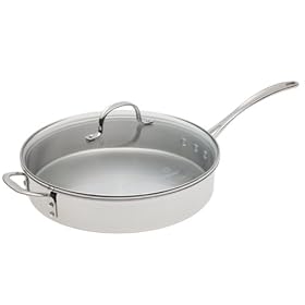 Calphalon Tri-Ply Stainless 5-Quart Saute Pan with Glass Lid by Calphalon