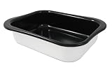 Chantal Wave 8.5 Quart Enamel-On-Steel Rectangular Roaster, Glossy White