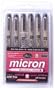Sakura Pigma Micron Pen Set, 6-Pack, Black Ink