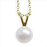 7mm White Single V Japanese Akoya Cultured Pearl Pendant