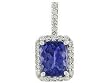 14K White Gold Tanzanite and Diamond Pendant