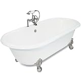 American Bath Factory P1-WC-05 Winston Bathtub Package 05 in White with Satin Nickel Ball and Claw F