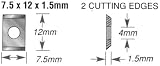 Amana AMA-17 Replacement Straight Carbide Insert Knives - 7.5mm Length; 12mm Width; 1.5mm Thickness