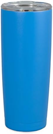 20 oz Stainless Steel Tumbler - Insulated and Seamless with a Twist to Close Lid and Straw Guaranteed to Keep Cold or Hot Drinks at the Perfect Temperature for Your One Busy Life (Blue)