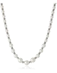 Napier "Finishing Touches" Silver-Tone Pearl Collar Necklace, 19"