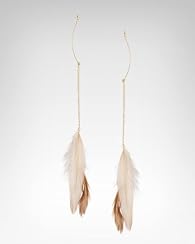 Geometric Chain & Feather Duster Earring