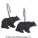 Black Bear Shower Curtain Hooks