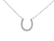 Sterling Silver CZ Lined Horseshoe Necklace with 16 inch Link Chain