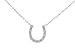 Sterling Silver CZ Lined Horseshoe Necklace with 16 inch Link Chain