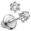 14kt. White Gold, Child's Diamond Earrings