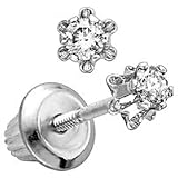 14kt. White Gold, Child's Diamond Earrings