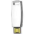 MINI SLIDING Polished Stainless Steel USB 2.0 Flash Pen Drive Memory Stick Choice of 4GB 8GB 16Gb 32Gb CHROME METALLIC SILVER (Ricco 03-027) (8GB)
