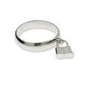 Sterling Silver Lock Charm Ring