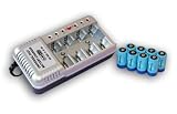 T-1199B Universal Battery Charger With Timer Control +8 Tenergy C 5000 mAh High Capacity Batteries