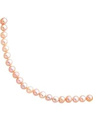 14K Gold 5.5mm Pink Cultured Round Pearl Strand 20"