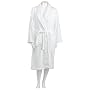 Aquis Microfiber Shawl Collar Robe, White, Medium/Large