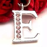 Pink Initial E Cell Phone Charm Strap Rhine Stone
