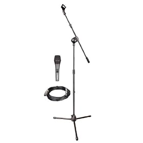 PYLE-PRO PMKSM20 Microphone and Tripod Stand With Extending Boom and Mic Cable Package: Musical Instruments