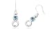Round Cut London Blue Topaz Dangling Earrings Sterling Silver