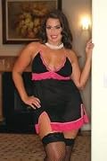 Chemise Dotted Mesh 2Pc Plus
