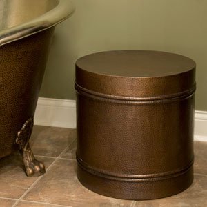 Round Copper Stool - Medium Antique Copper