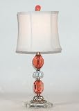 Vintage Styled Light Red & Clear Accent Table Lamp