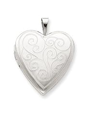 Genuine .925 Sterling Silver 20mm Swirl Design Heart Locket. 100% Satisfaction Guaranteed.