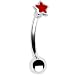 Sterling Silver Small Red Star Upper Belly Ring