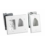Datacomm 50-3321-WH-KIT Flat Panel TV Cable Organizer Remodeling Kit with Power Outlet