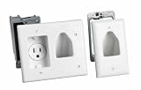 Datacomm 503321WHKIT Flat Panel TV Cable Organizer Remodeling Kit With Power Outlet White
