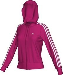 Adidas Damen Kapuzen Trainingsjacke Ess 3S, radiant pink f10/white, 42 , P03553